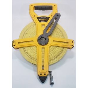 Komelon Tape Measure Open Reel Fiberglass 300 Ft with Versatile Hook Marking Sta